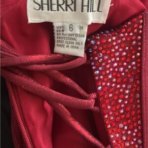 Sherri Hill Vibrant Red Beaded Gown